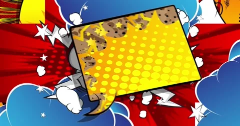 Comic Book Yellow Speech Bubble Stock Footage 166012107