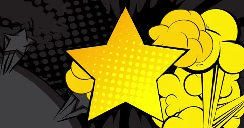 Comic book yellow star animation Stock Footage 309870082