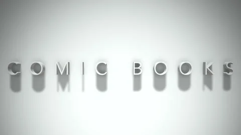 Comic books 3D title animation with shadows on a white background Stock Footage 297274277