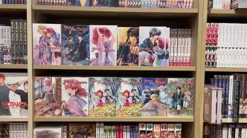 Comic books in library  Stock Footage 243063014