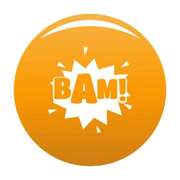 Comic boom bam icon orange イラスト素材