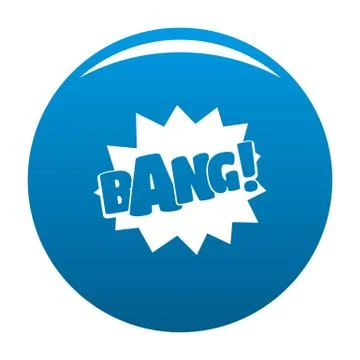 Comic boom bang icon blue vector Stock Illustration