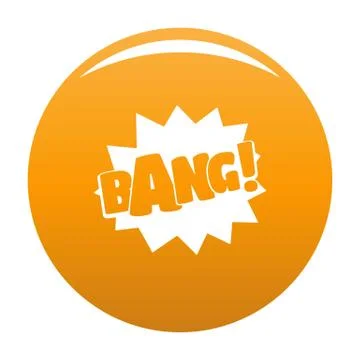 Comic boom bang icon vector orange Stock Illustration