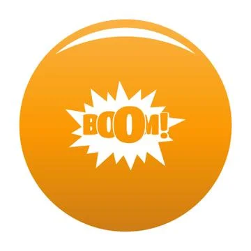 Comic boom big icon vector orange Stock Illustration