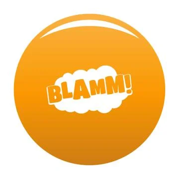 Comic boom blamm icon orange Stock Illustration