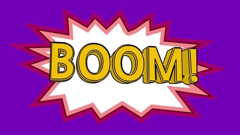 Comic boom burst with vibrant pop art elements. Dynamic cartoon background Stock Footage 321450890