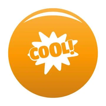 Comic boom cool icon orange Stock Illustration