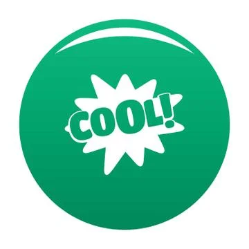 Comic boom cool icon vector green Illustrazione stock