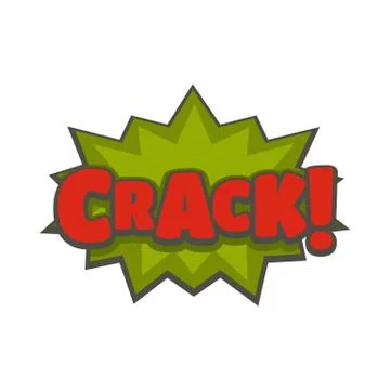 Comic boom crack icon, flat style Stock Illustration