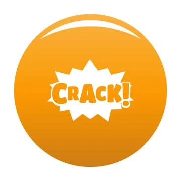 Comic boom crack icon orange Stock Illustration
