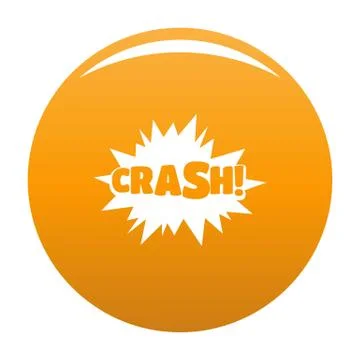 Comic boom crash icon vector orange Stock Illustration