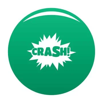 Comic boom crash icon vector green Stock Illustration