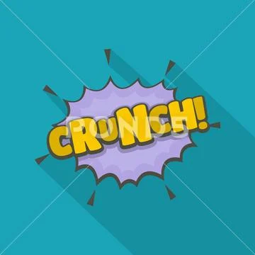 Comic boom crunch icon, flat style Stock Illustration