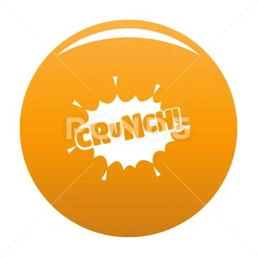 Comic boom crunch icon orange Stock Illustration