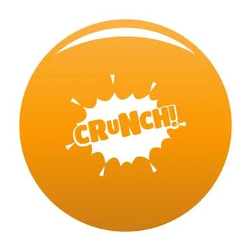 Comic boom crunch icon vector orange Stock Illustration