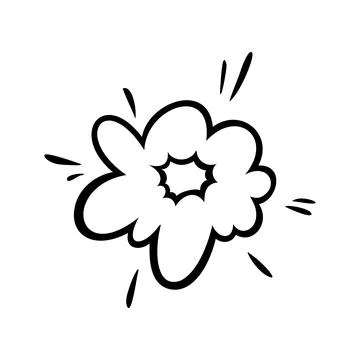 Comic boom effect clouds. Explosion bubble and smoke. Vector illustration Stock Illustration