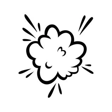 Comic boom effect clouds. Set of explosion bubbles and smoke. Vector 스톡 일러스트