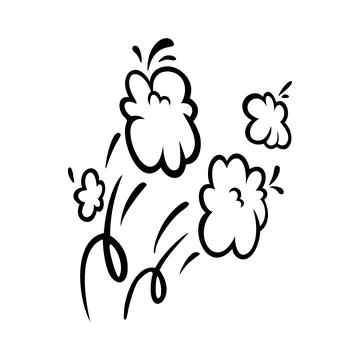 Comic boom effect clouds. Set of explosion bubbles and smoke. Vector Stock Illustration