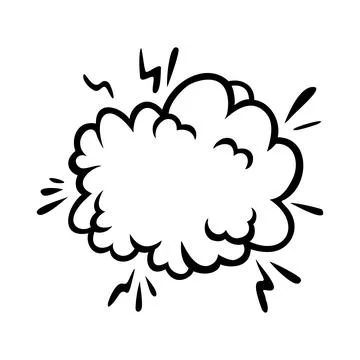 Comic boom effect clouds. Set of explosion bubbles and smoke. Vector Stock Illustration