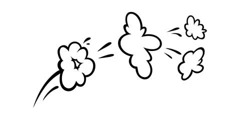 Comic boom effect clouds. Set of explosion bubbles and smoke. Vector Stock Illustration