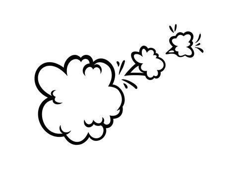 Comic boom effect clouds. Set of explosion bubbles and smoke. Vector Stock Illustration