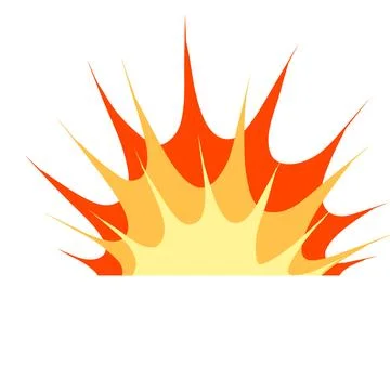 Comic boom explosion. Big cartoon fireball Stock Illustration