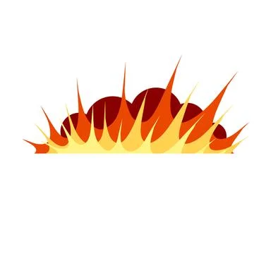 Comic boom explosion. Big fireball. Stock Illustration