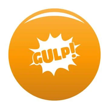 Comic boom gulp icon vector orange Stock Illustration
