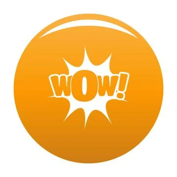 Comic boom icon vector orange Stock Illustration