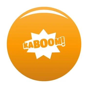 Comic boom kaboom icon vector orange Stock Illustration