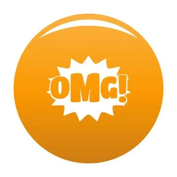 Comic boom omg icon vector orange イラスト素材