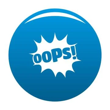 Comic boom oops icon blue vector Illustrazione stock