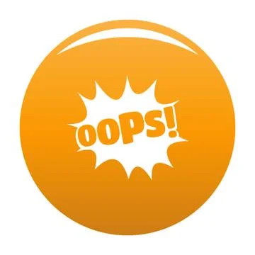 Comic boom oops icon vector orange Stock Illustration