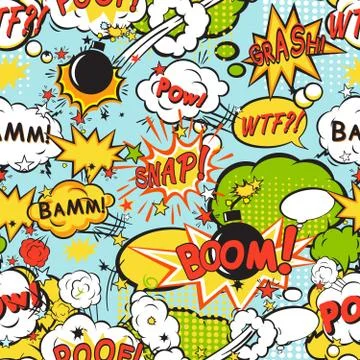 Comic boom seamless pattern Stock Illustration