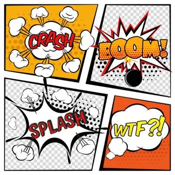 Comic Boom Set Stock Illustration