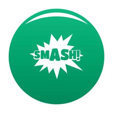 Comic boom smash icon green Stock Illustration