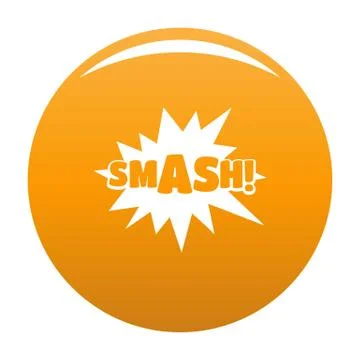 Comic boom smash icon vector orange Stock Illustration