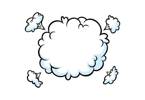 Comic boom smoke effect. Puff and burst cloud for surprising and explosive Stock Illustration