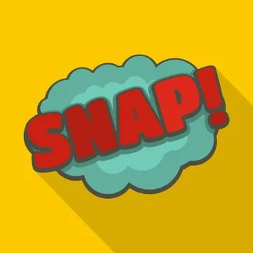 Comic boom snap icon, flat style Stock Illustration