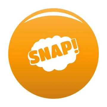 Comic boom snap icon vector orange Stock Illustration