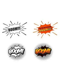 Comic Boom Sound Effect Burst Graphics Stock Illustration