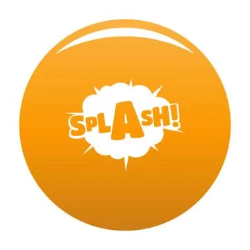 Comic boom splash icon vector orange Stock Illustration