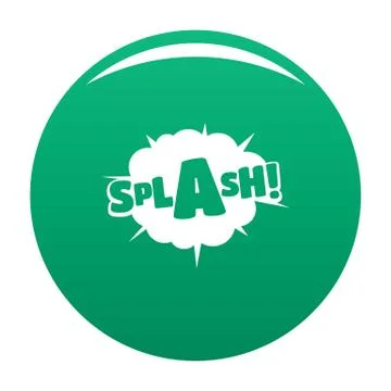 Comic boom splash icon vector green Stock Illustration