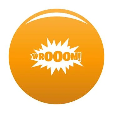 Comic boom sticker icon vector orange Stock Illustration
