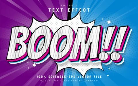 Comic boom text effect editable Stock Illustration