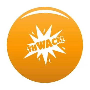 Comic boom thwack icon orange Stock Illustration