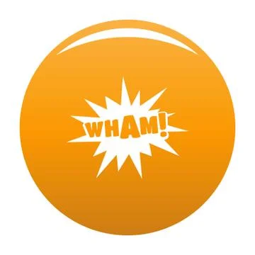 Comic boom wham icon vector orange Stock Illustration