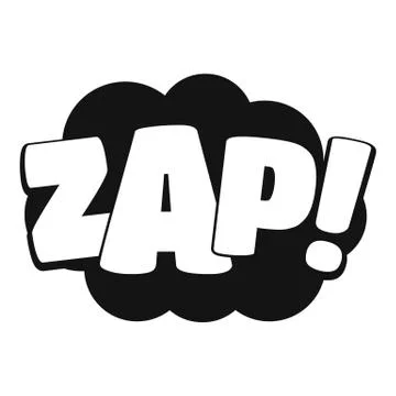 Comic boom zap icon, simple black style Stock Illustration