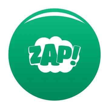 Comic boom zap icon vector green 스톡 일러스트