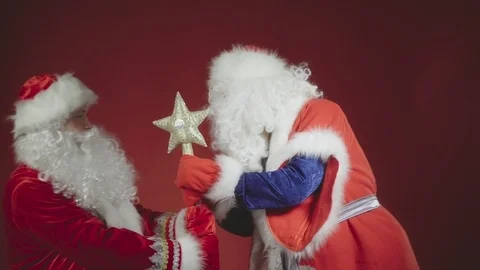 Comic brawl. Who are Chief Santa? Stock Footage 89905696